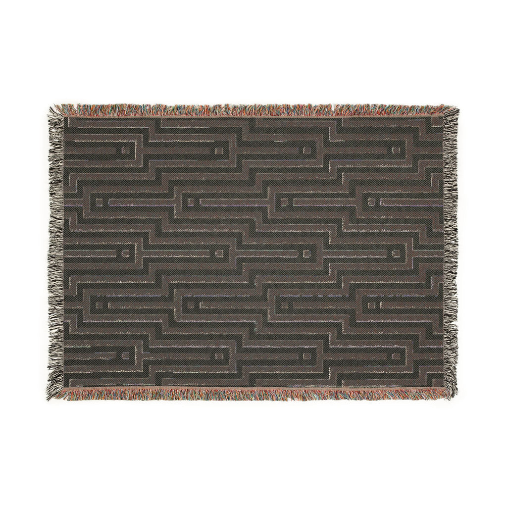 Linear Maze — Woven Blanket — side view
