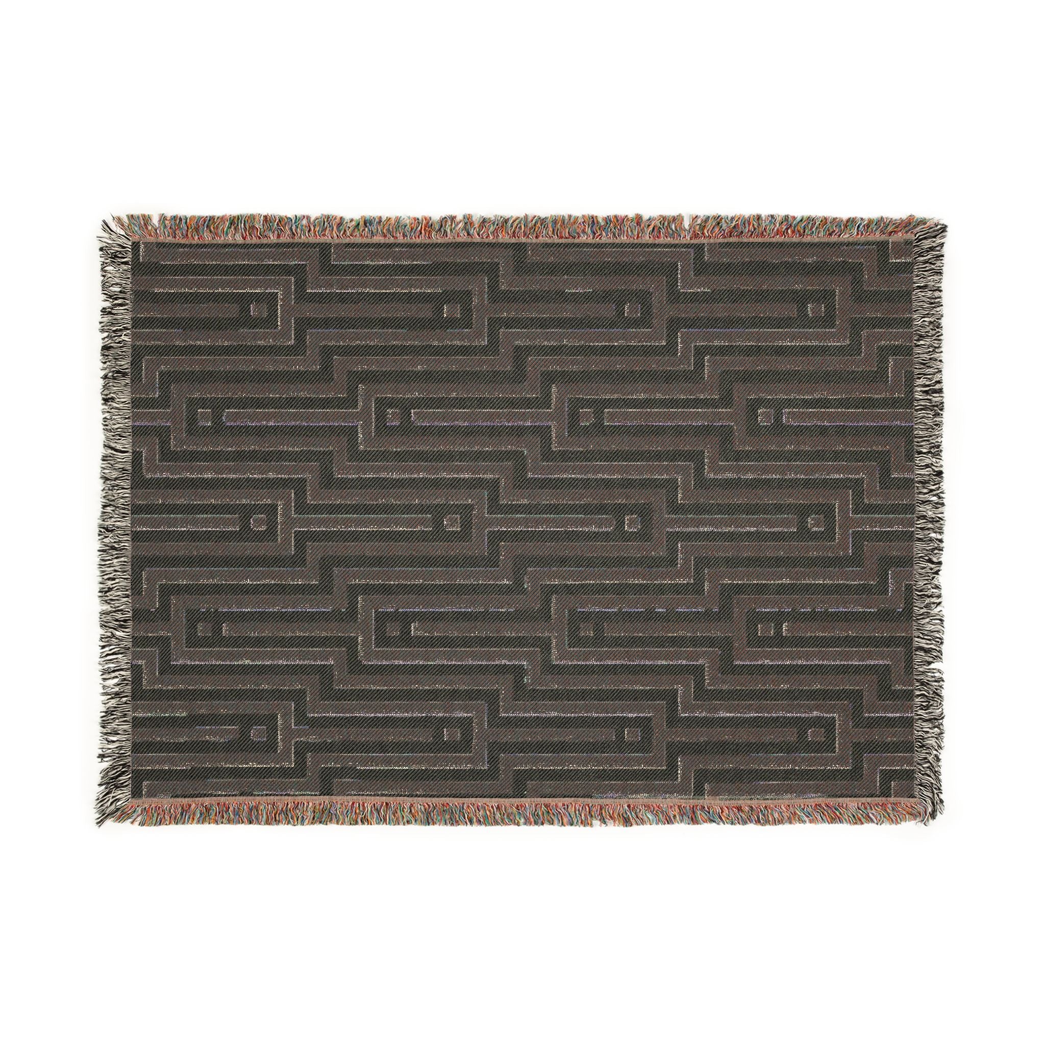 Linear Maze — Woven Blanket — side view