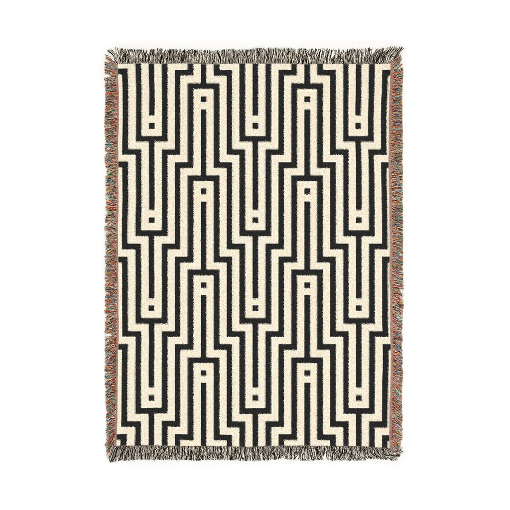 Linear Maze — Woven Blanket — lifestyle view