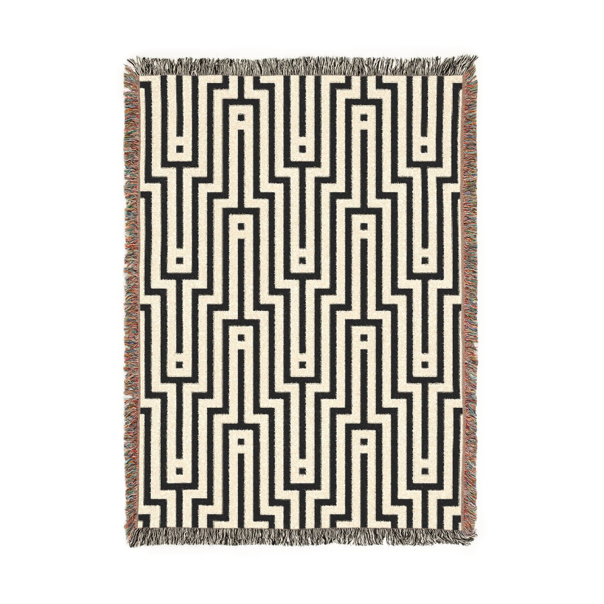 Linear Maze — Woven Blanket — lifestyle view