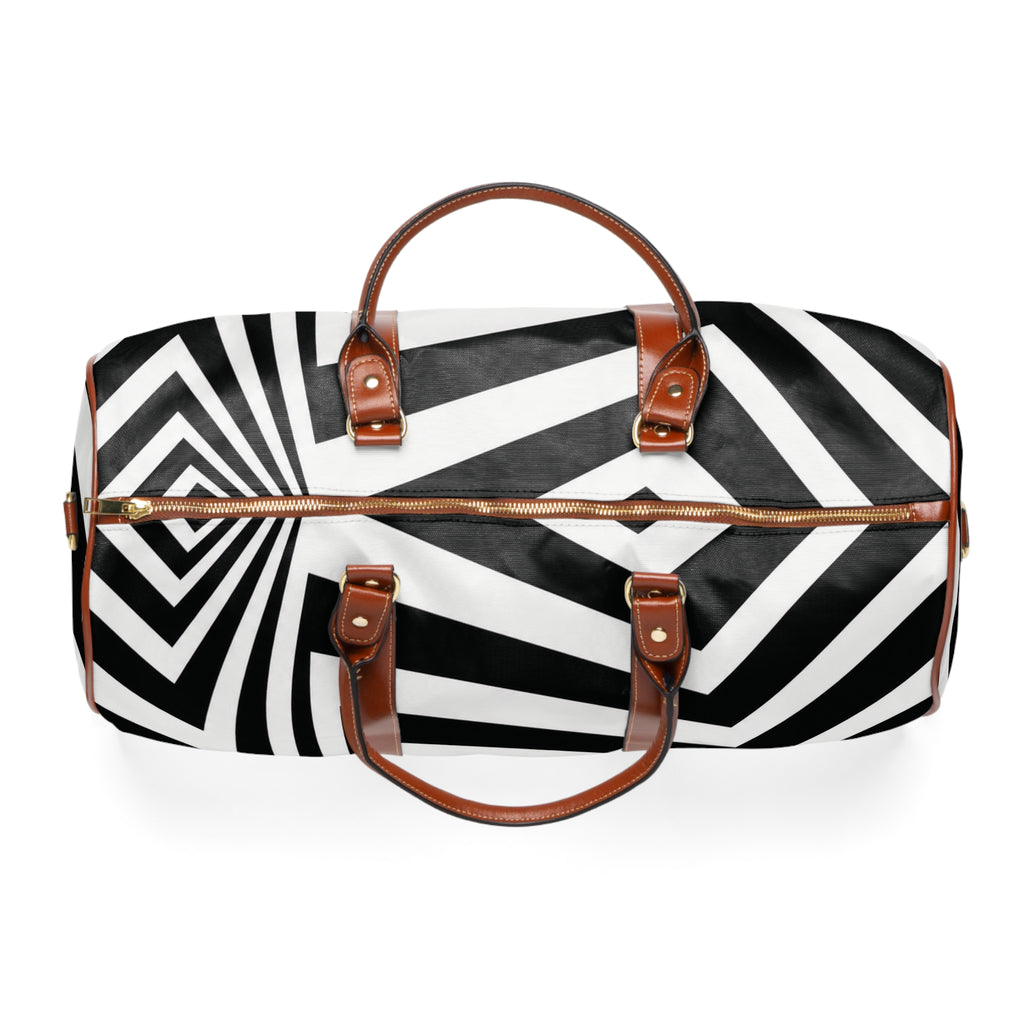 Black and White Optical Illusion Waterproof Travel Bag