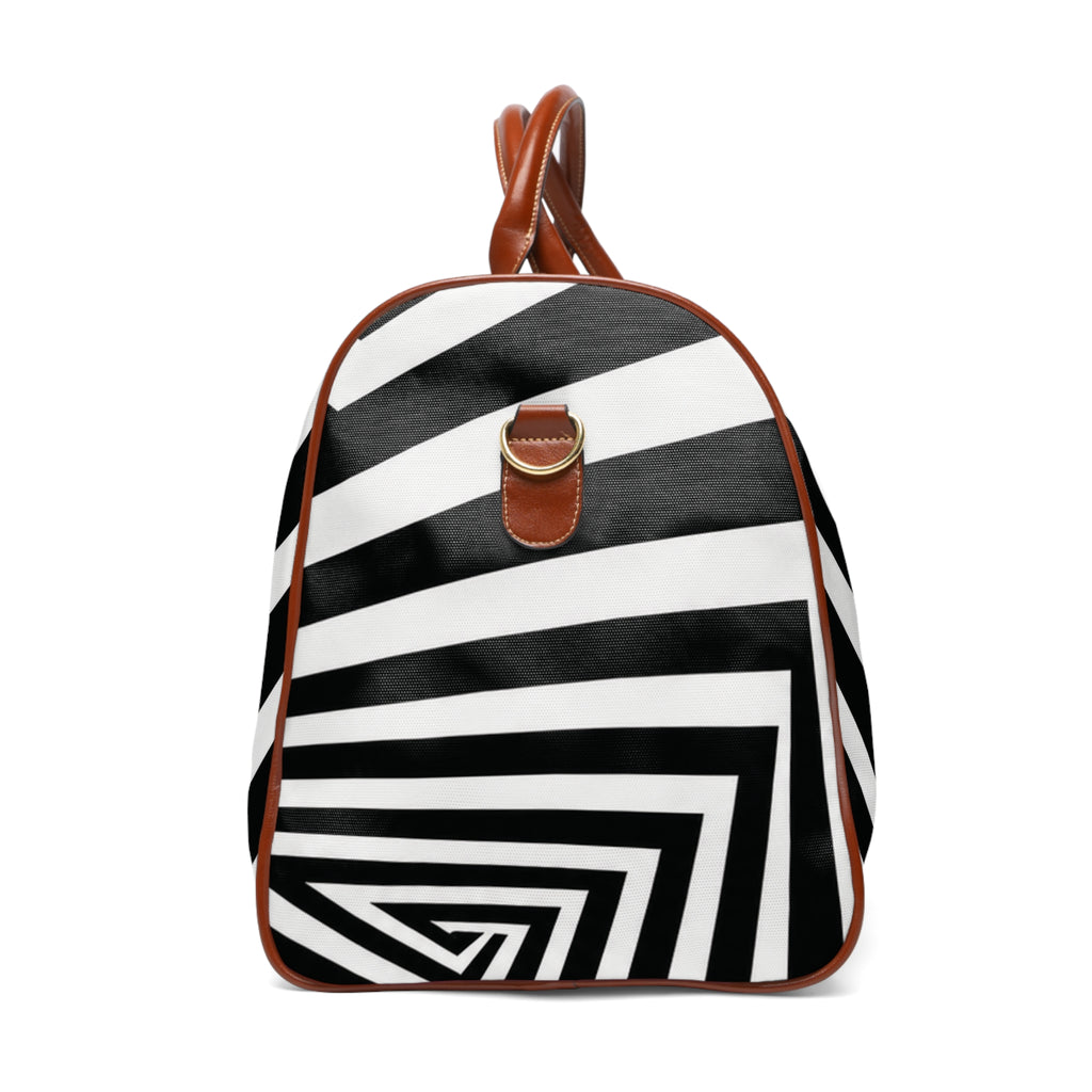 Black and White Optical Illusion Waterproof Travel Bag