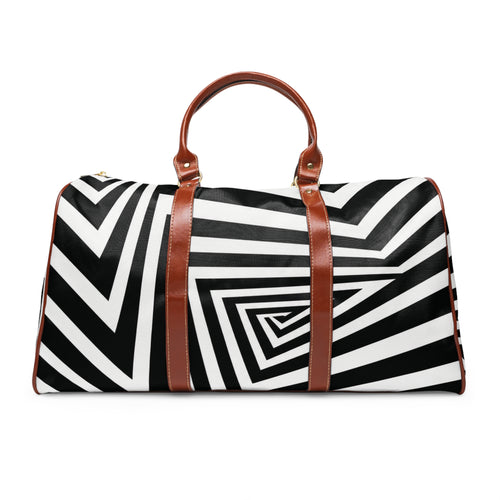 Black and White Optical Illusion Waterproof Travel Bag