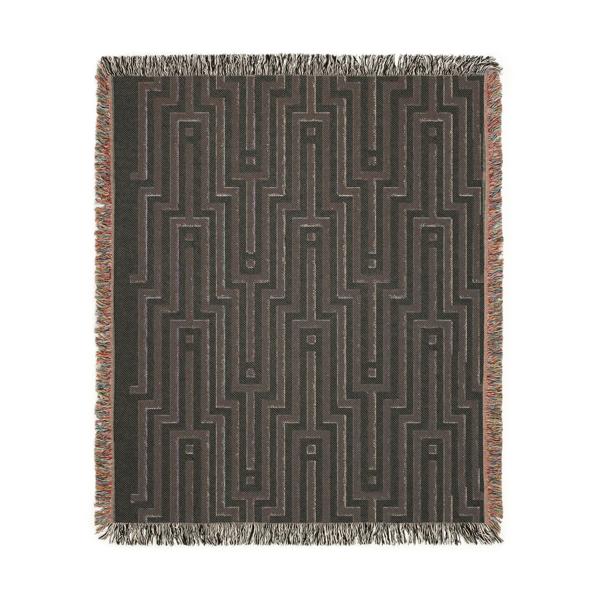 Linear Maze — Woven Blanket — styled room view