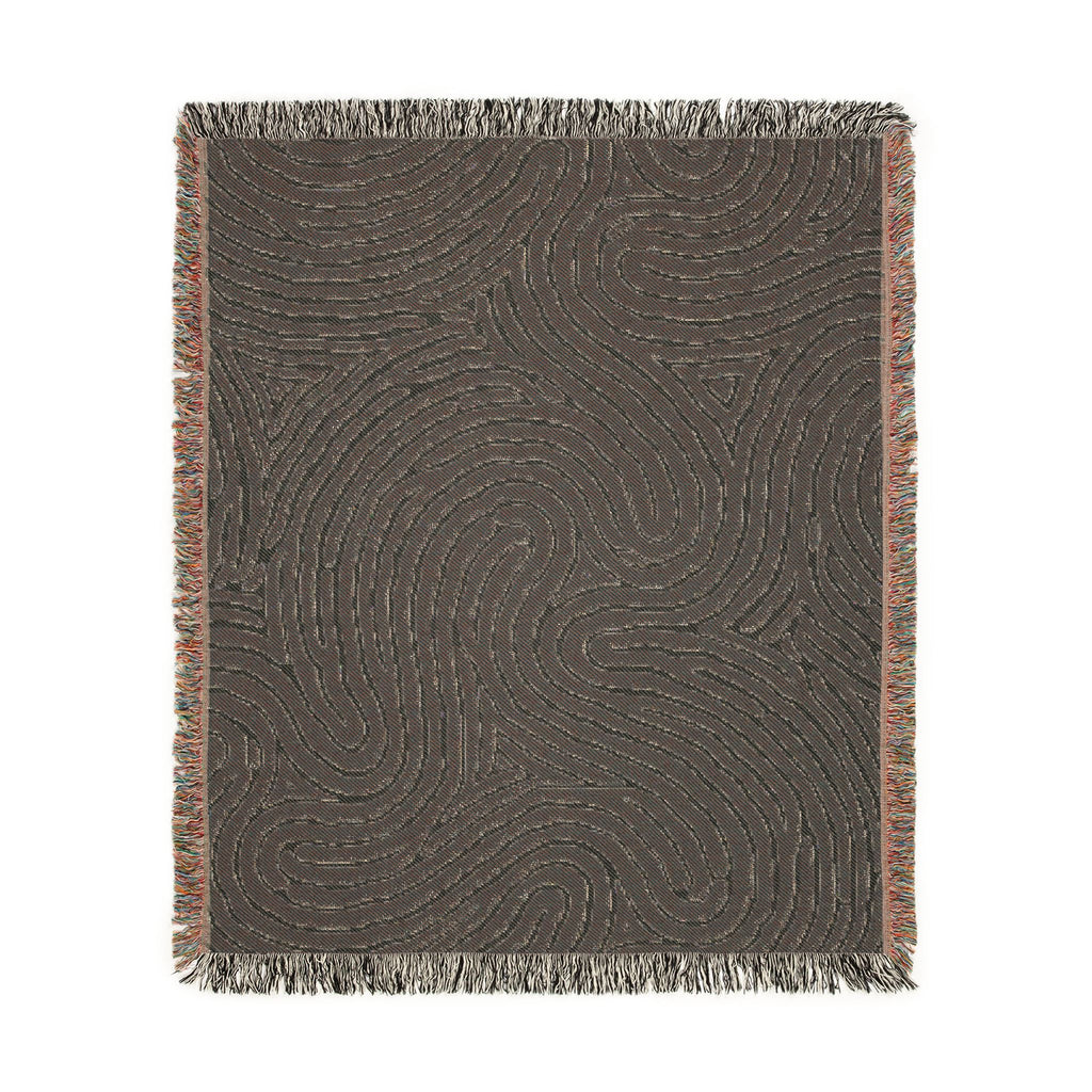 Topographic Drift — Woven Blanket — styled room view