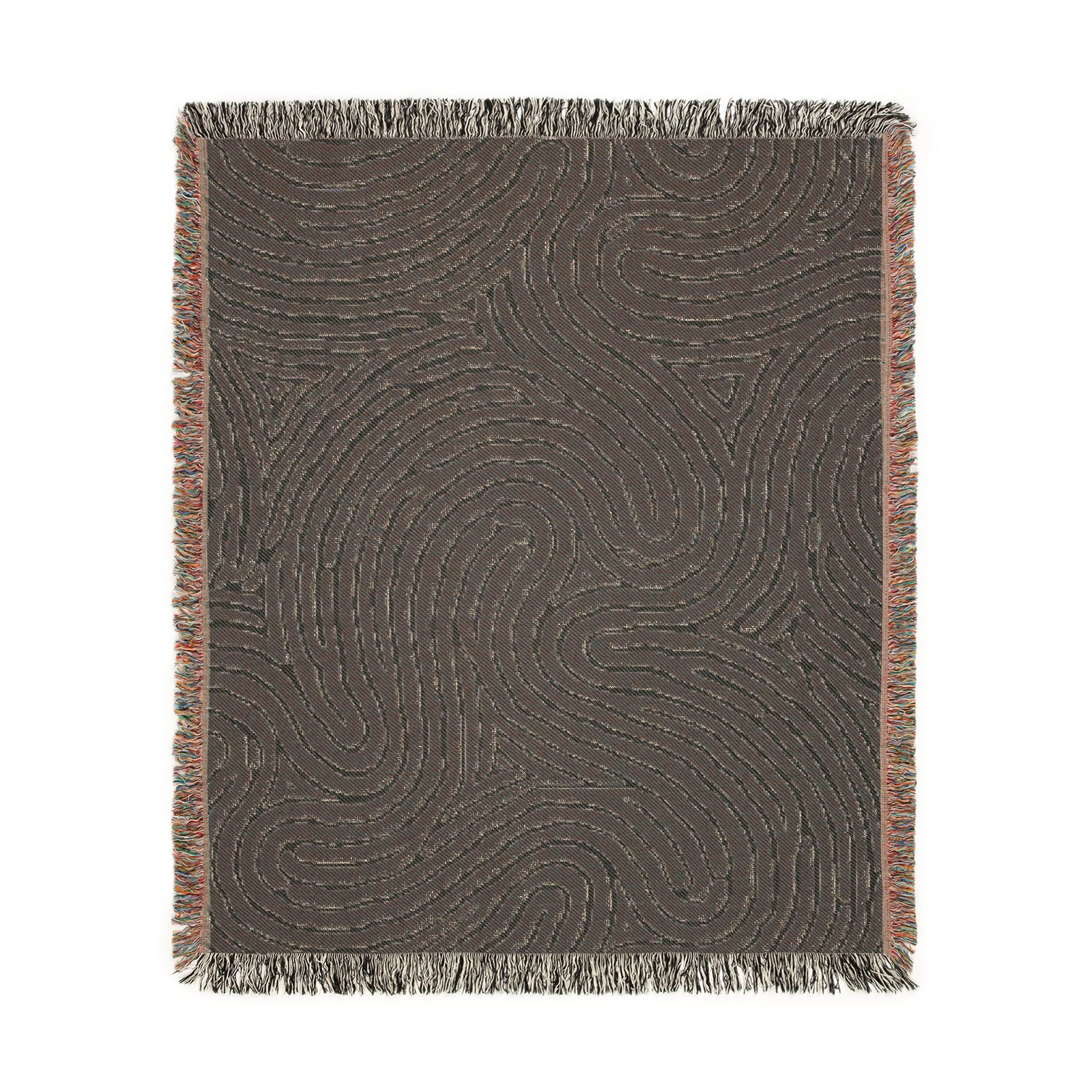 Topographic Drift — Woven Blanket — styled room view