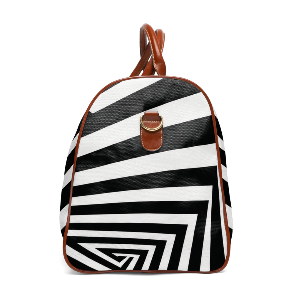 Black and White Optical Illusion Waterproof Travel Bag