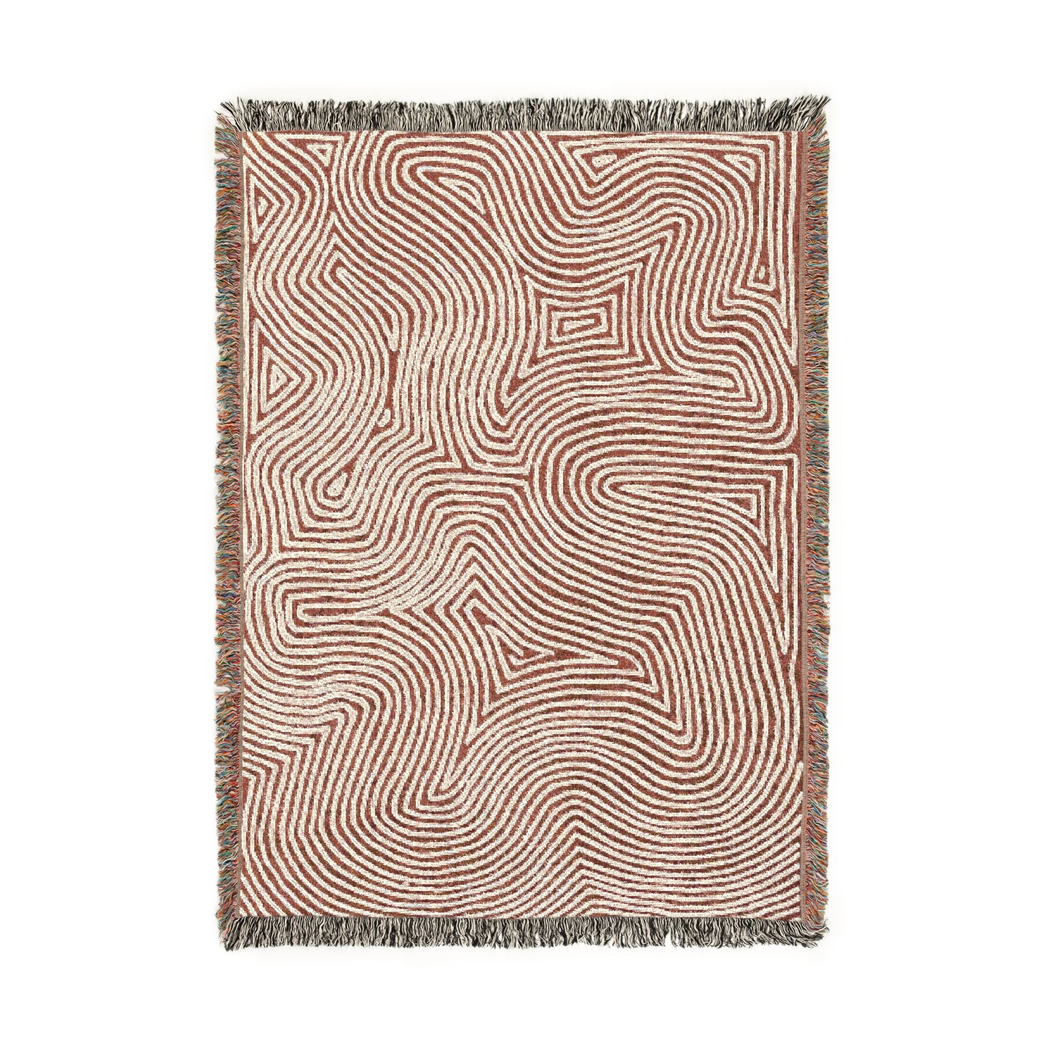 Terracotta Contour — Woven Blanket — detail view