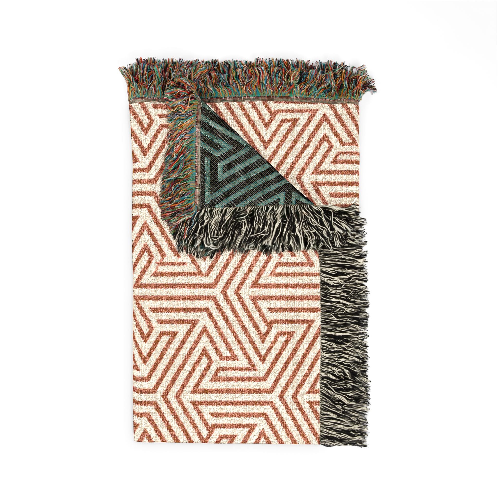 Copper Tessellation — Woven Blanket — side view