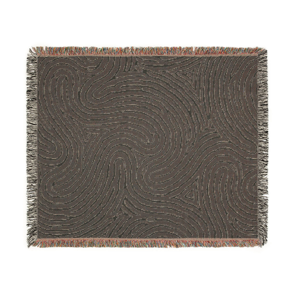 Topographic Drift — Woven Blanket — fringe detail