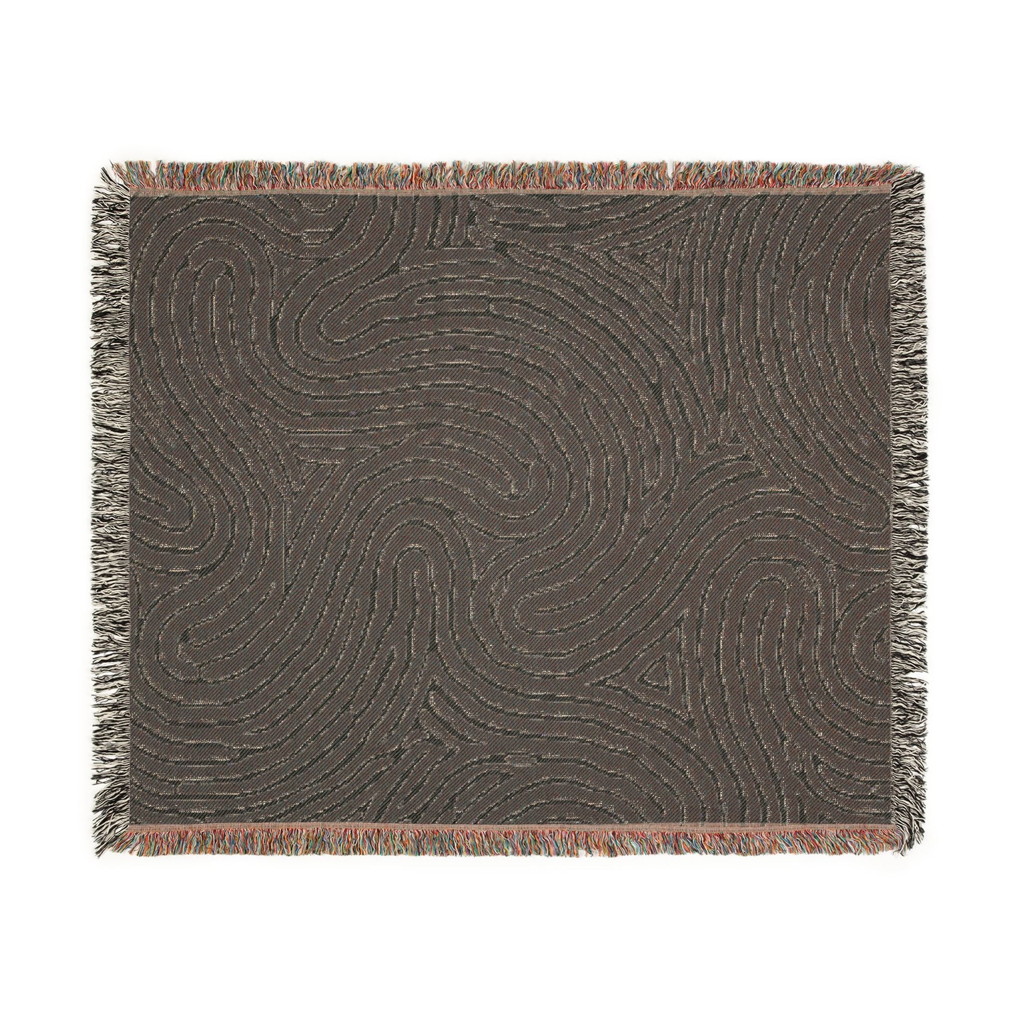Topographic Drift — Woven Blanket — fringe detail