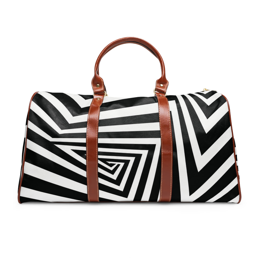 Black and White Optical Illusion Waterproof Travel Bag