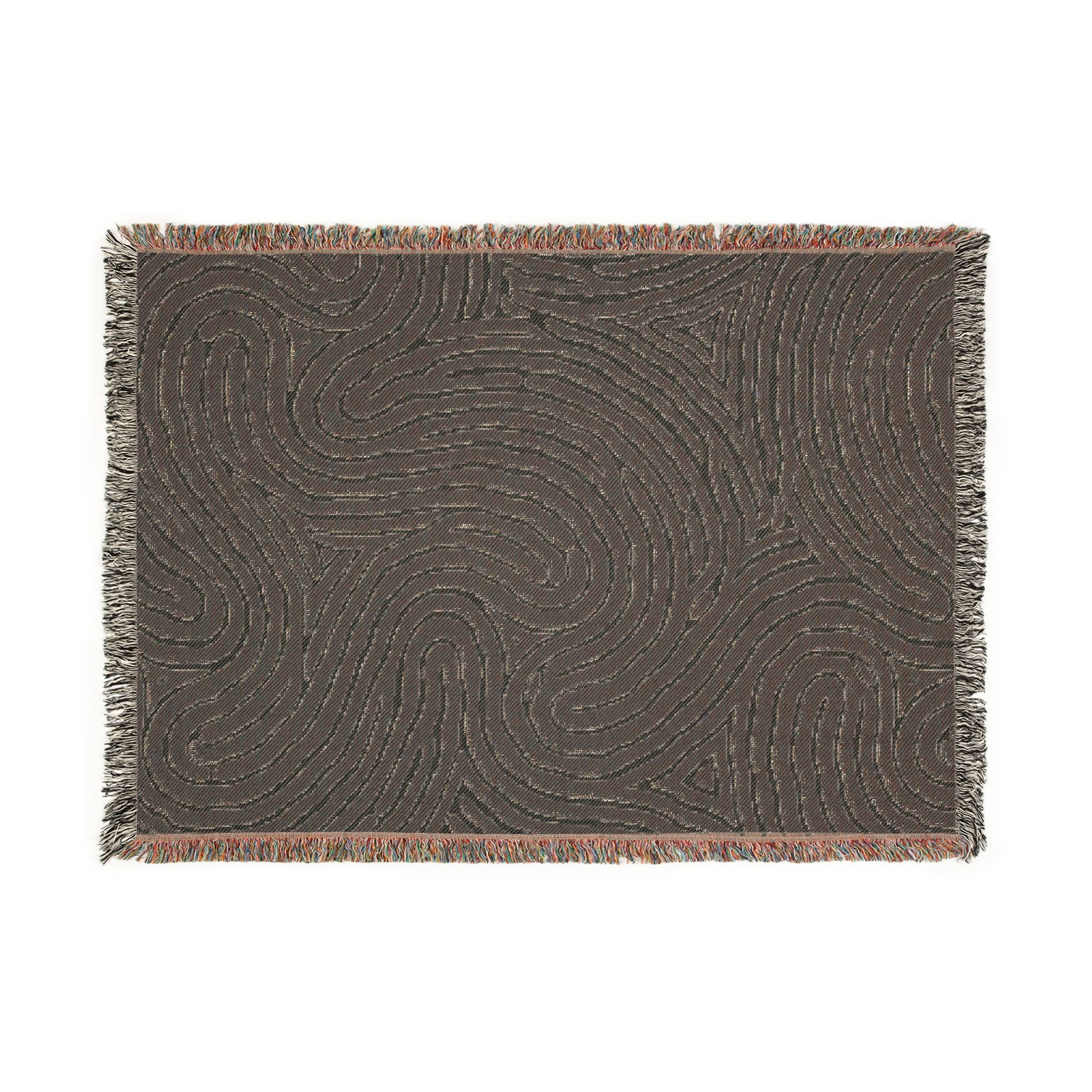 Topographic Drift — Woven Blanket — side view