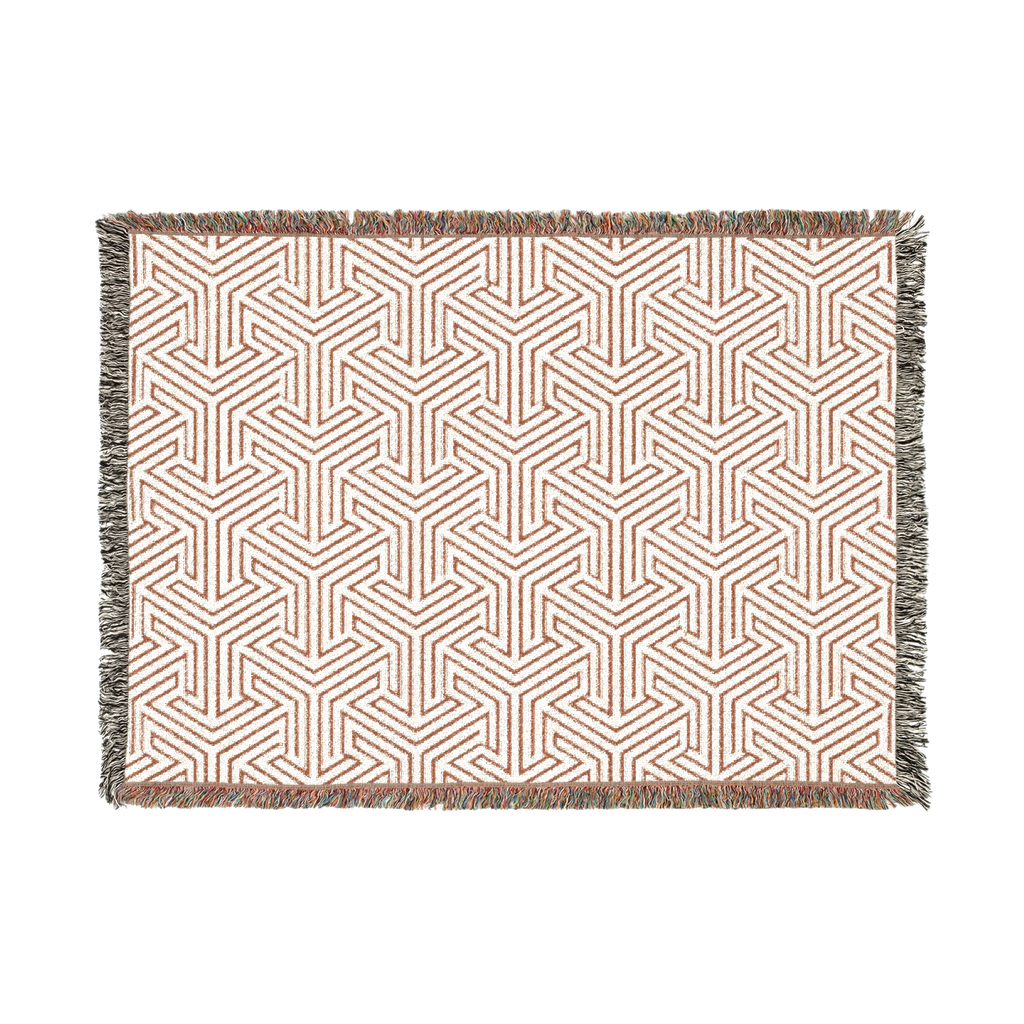 Copper Tessellation — Woven Blanket — floating front view