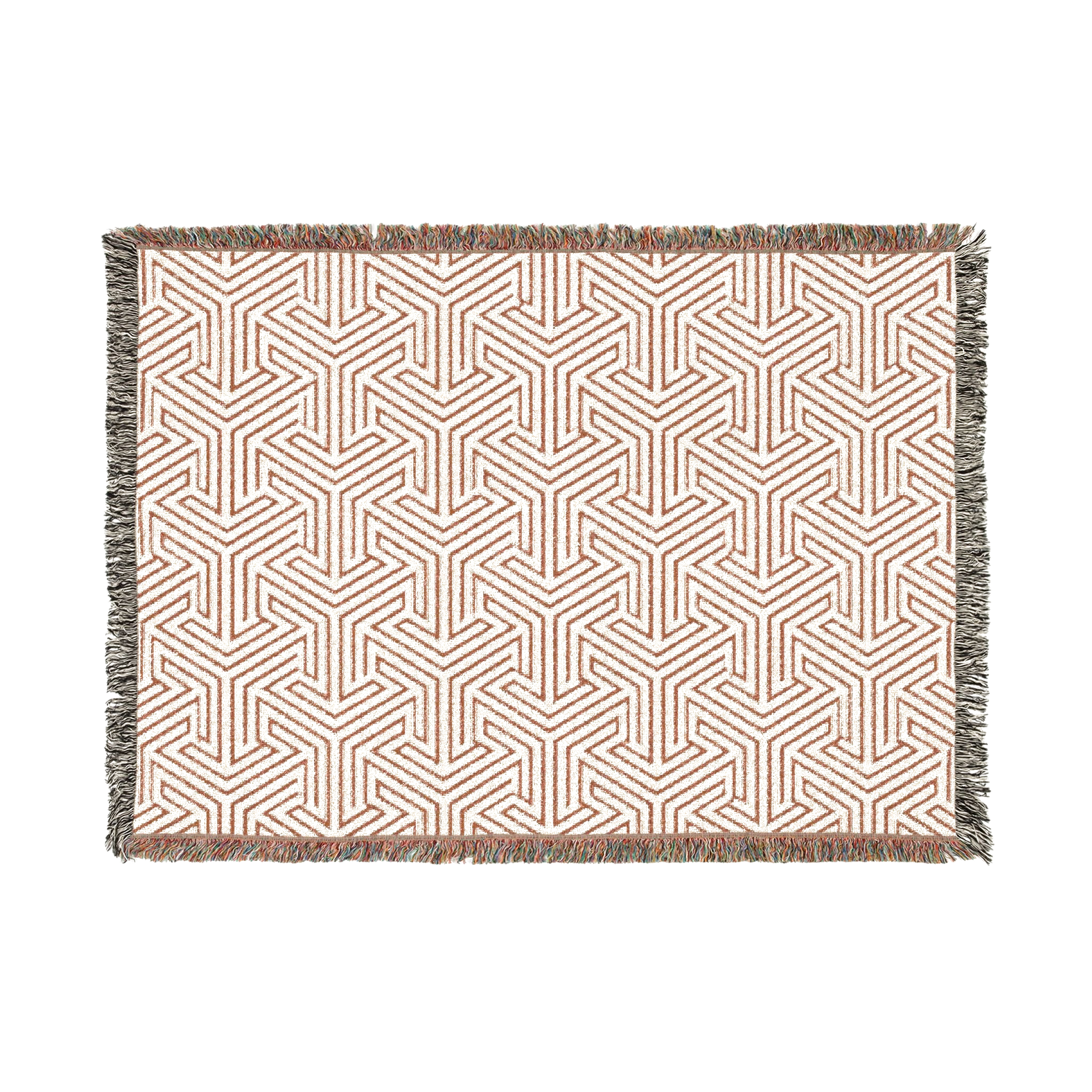 Copper Tessellation — Woven Blanket — floating front view