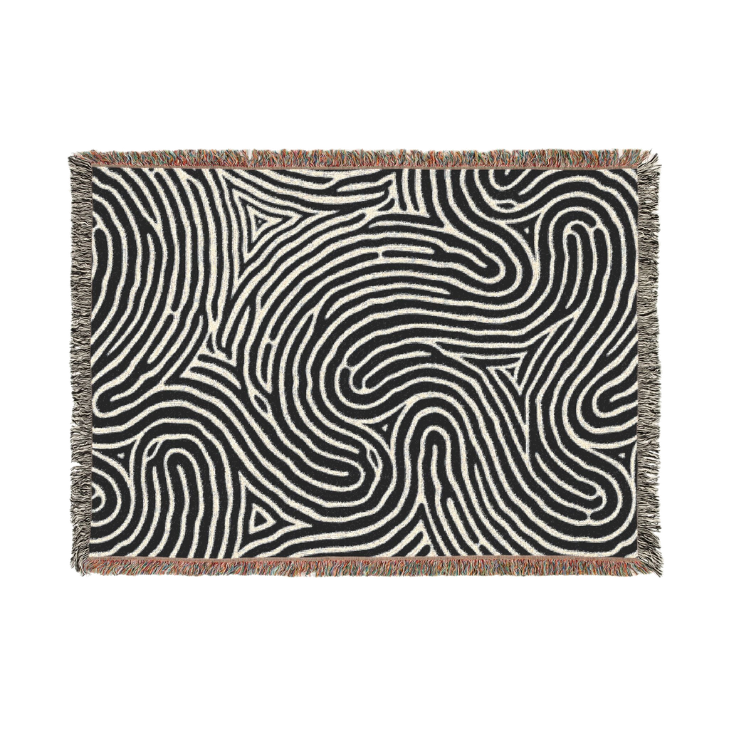 Topographic Drift — Woven Blanket — floating front view