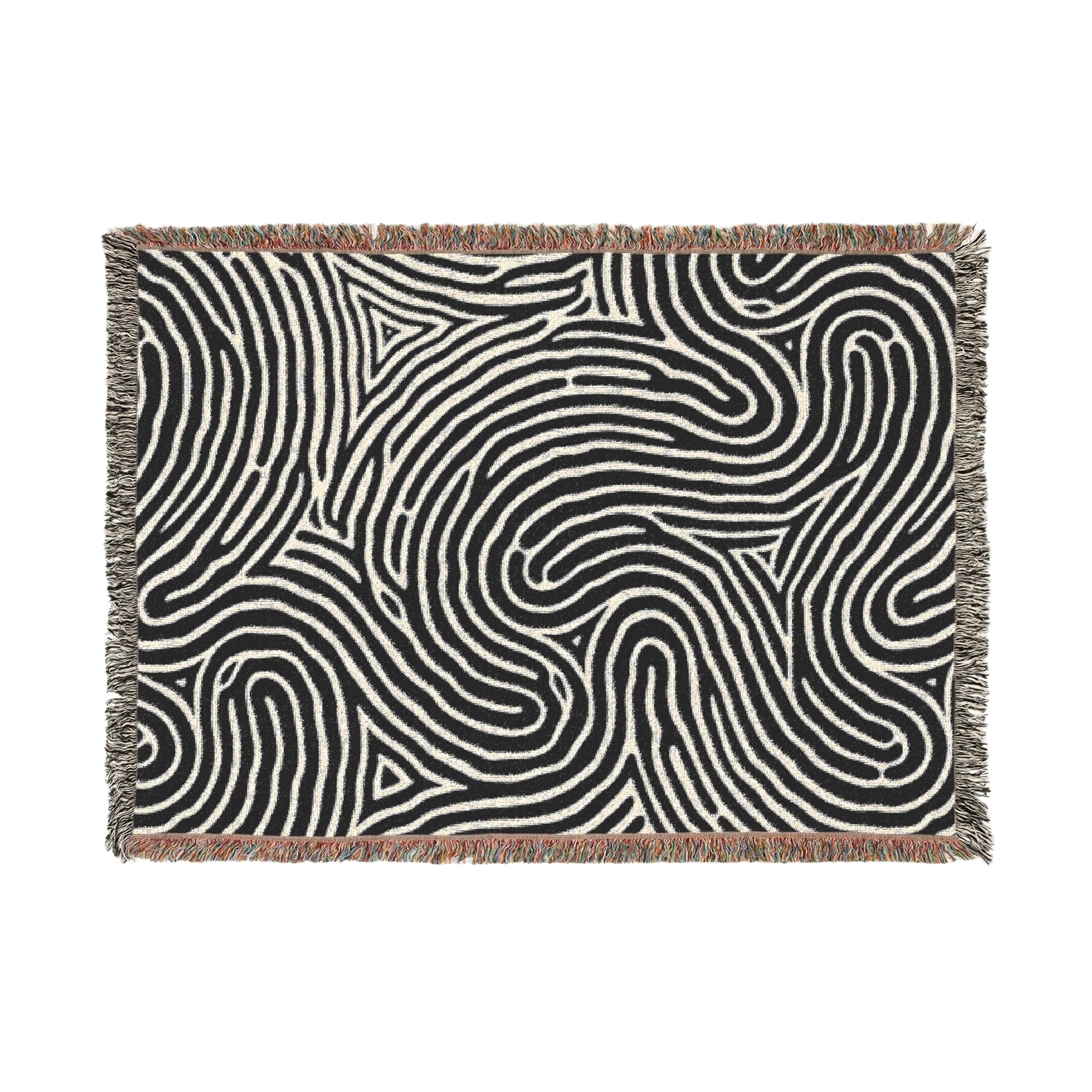 Topographic Drift — Woven Blanket — floating front view